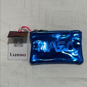 Lusso NASA Worm Metallic Key Ring Pouch Royal Blue